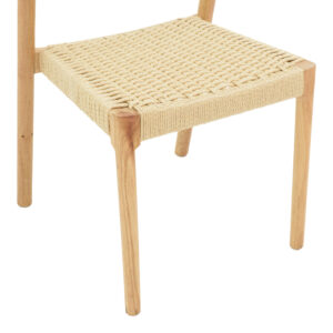 Καρέκλα Tavrine pakoworld σχοινί-rubberwood σε φυσική απόχρωση 47x59x78εκ – 263-000046