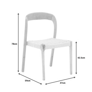 Καρέκλα Tavrine pakoworld σχοινί-rubberwood σε φυσική απόχρωση 47x59x78εκ – 263-000046