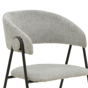 Καρέκλα Rachele pakoworld γκρι ύφασμα-πόδι μαύρο μέταλλο 52x53x83εκ – 264-000002