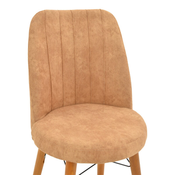 Καρέκλα Nevis I pakoworld antique καφέ ύφασμα-καρυδί πόδι – 266-000016
