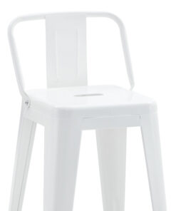 Σκαμπό μπαρ μεσαίου ύψους με πλάτη Utopia pakoworld μέταλλο σε λευκή απόχρωση 42x42x86εκ – 270-000025