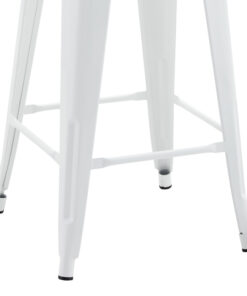 Σκαμπό μπαρ μεσαίου ύψους με πλάτη Utopia pakoworld μέταλλο σε λευκή απόχρωση 42x42x86εκ – 270-000025