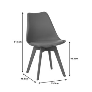 Καρέκλα Gaston I pakoworld PP-PU σε λευκή απόχρωση 48.5×53.5×81.5εκ – 271-000037