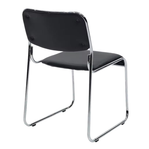 Καρέκλα επισκέπτη στοιβαζόμενη Randin pakoworld μαύρο pu-πόδι χρωμίου 42x44x77εκ – 274-000007