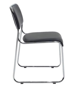 Καρέκλα επισκέπτη στοιβαζόμενη Randin pakoworld μαύρο pu-πόδι χρωμίου 42x44x77εκ – 274-000007