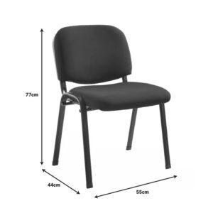 Καρέκλα επισκέπτη στοιβαζόμενη Anilian pakoworld μαύρο ύφασμα-πόδι μαύρο μέταλλο 55x44x77εκ – 274-000015