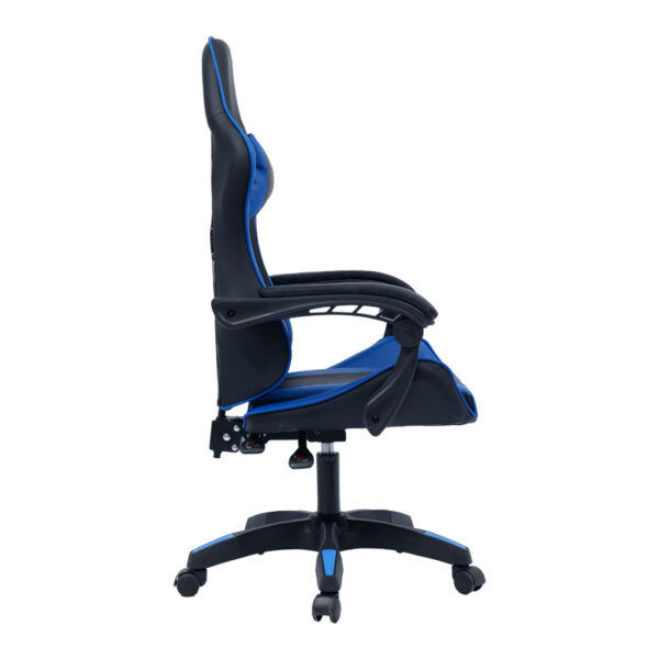 Καρέκλα γραφείου gaming William pakoworld PU μαύρο-μπλε – 275-000014