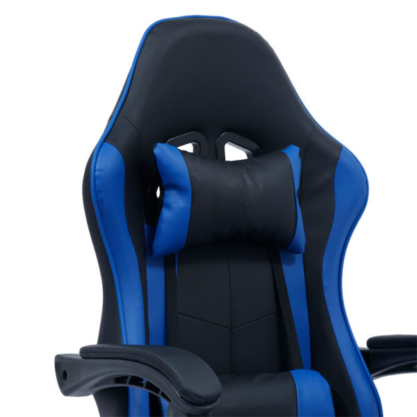 Καρέκλα γραφείου gaming William pakoworld PU μαύρο-μπλε – 275-000014