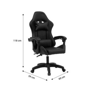 Καρέκλα γραφείου gaming William pakoworld PU μαύρο-μπλε – 275-000014