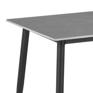 Τραπέζι Gustas pakoworld γκρι μαρμάρου sintered stone-μαύρο μέταλλο 140x80x75εκ – 278-000005