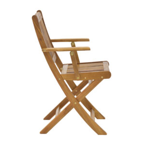 Τραπεζαρία Recofly-Carpuva pakoworld σετ 3τεμ πτυσσόμενο φυσικό μασίφ ξύλο ακακίας Φ70×74εκ – 282-000051