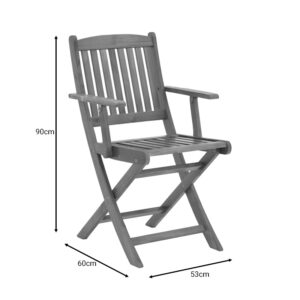 Τραπεζαρία Recofly-Carpuva pakoworld σετ 3τεμ πτυσσόμενο φυσικό μασίφ ξύλο ακακίας Φ70×74εκ – 282-000051