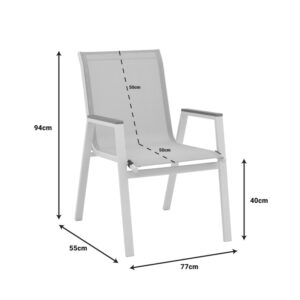 Πολυθρόνα Azelie pakoworld αλουμινίου σε απόχρωση textilene μπεζ και πόδι λευκό 56x75x88εκ – 288-000002