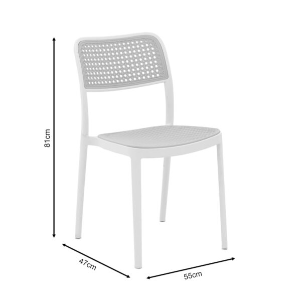 Καρέκλα Westley pakoworld pp φυσικό-λευκό  55x47x81εκ – 292-000001