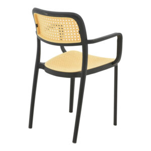 Πολυθρόνα Westley pakoworld pp φυσικό-μαύρο 58x47x81εκ – 292-000004