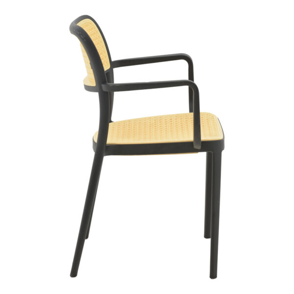 Πολυθρόνα Westley pakoworld pp φυσικό-μαύρο 58x47x81εκ – 292-000004
