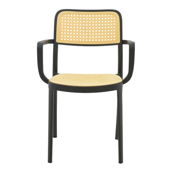 Πολυθρόνα Westley pakoworld pp φυσικό-μαύρο 58x47x81εκ – 292-000004