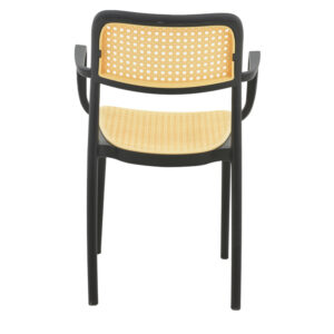 Πολυθρόνα Westley pakoworld pp φυσικό-μαύρο 58x47x81εκ – 292-000004