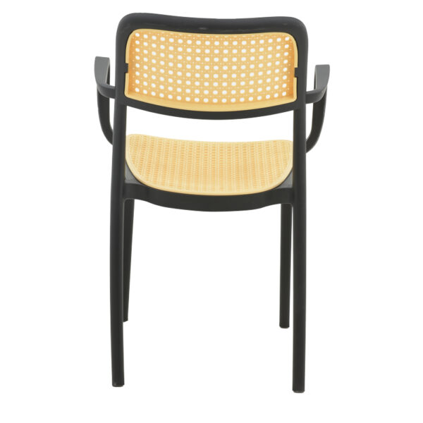 Πολυθρόνα Westley pakoworld pp φυσικό-μαύρο 58x47x81εκ – 292-000004