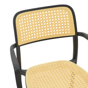 Πολυθρόνα Westley pakoworld pp φυσικό-μαύρο 58x47x81εκ – 292-000004