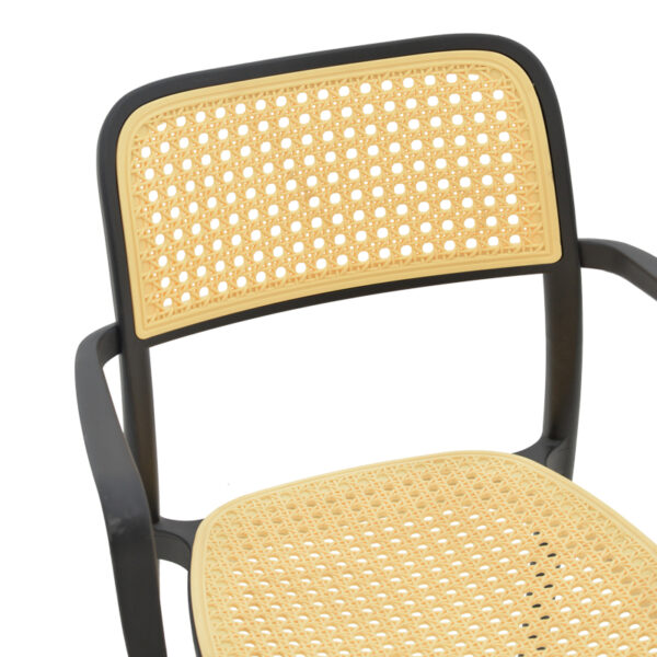 Πολυθρόνα Westley pakoworld pp φυσικό-μαύρο 58x47x81εκ – 292-000004