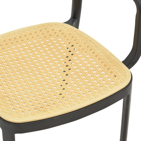 Πολυθρόνα Westley pakoworld pp φυσικό-μαύρο 58x47x81εκ – 292-000004