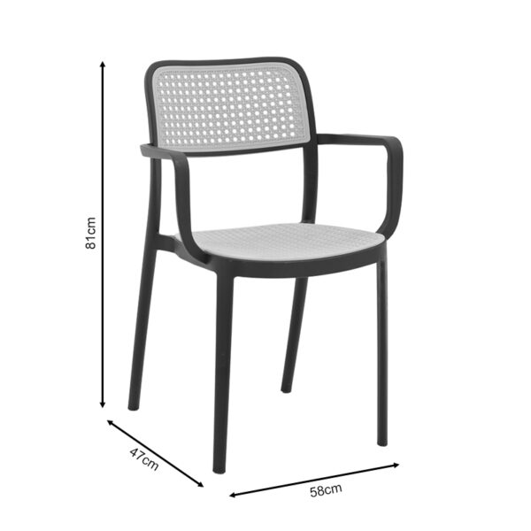 Πολυθρόνα Westley pakoworld pp φυσικό-μαύρο 58x47x81εκ – 292-000004