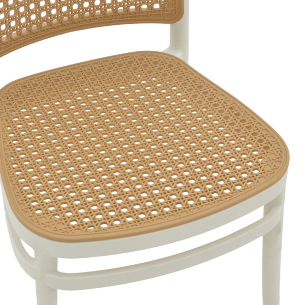 Καρέκλα Nereus pakoworld pp φυσικό-λευκό 45x43x84εκ – 292-000005