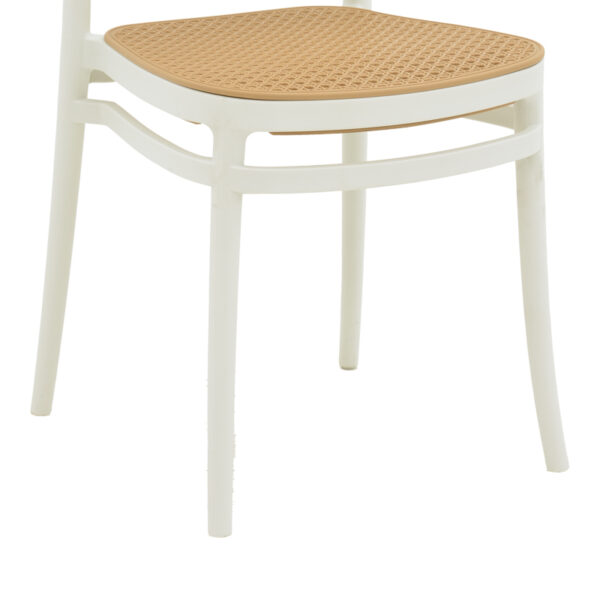 Καρέκλα Nereus pakoworld pp φυσικό-λευκό 45x43x84εκ – 292-000005