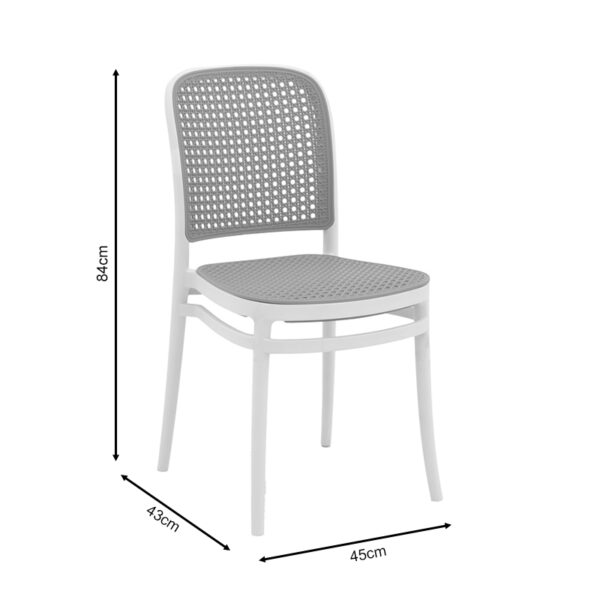 Καρέκλα Nereus pakoworld pp φυσικό-λευκό 45x43x84εκ – 292-000005