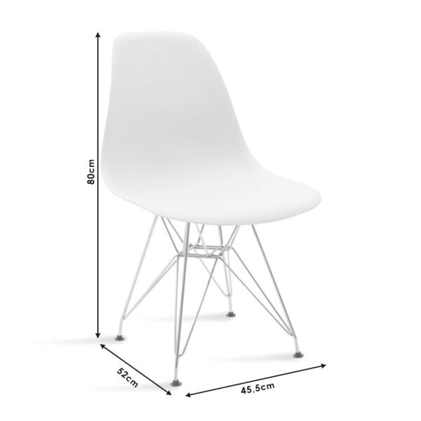 Καρέκλα Adelle pakoworld PP λευκό-inox πόδι 46x55x81εκ – 292-000013