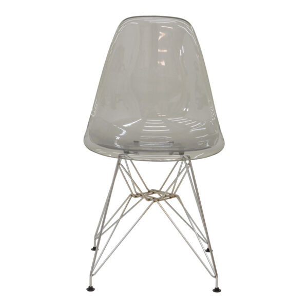 Καρέκλα Adelle pakoworld PP διάφανο γκρι-inox πόδι 46x55x81εκ – 292-000015