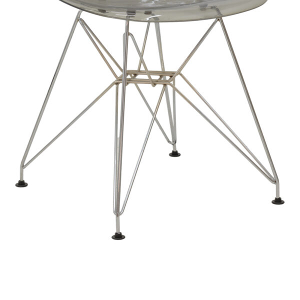Καρέκλα Adelle pakoworld PP διάφανο γκρι-inox πόδι 46x55x81εκ – 292-000015