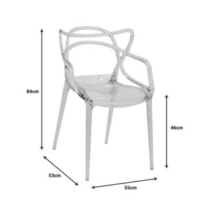 Καρέκλα Ramsei pakoworld PC διάφανο 55x53x84εκ – 292-000016