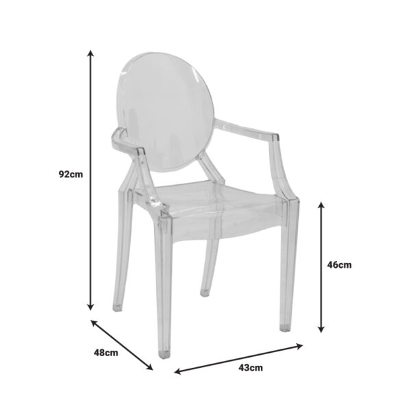 Καρέκλα Narova pakoworld PC διάφανο 43x48x92εκ – 292-000017