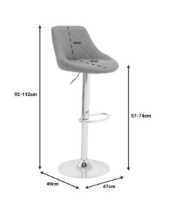 Σκαμπό μπαρ Boronez pakoworld πτυσσόμενο μαύρο pu-βάση χρωμίου 47x49x112εκ – 292-000031