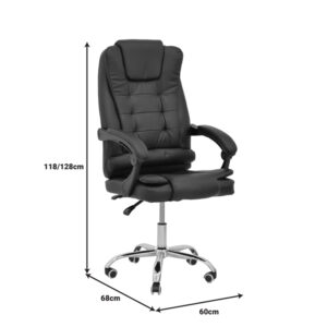 Καρέκλα γραφείου διευθυντή Toronsi pakoworld μαύρο pu 60x68x128εκ – 292-000056