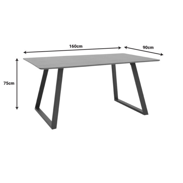 Τραπέζι Winor pakoworld καρυδί mdf-πόδι μαύρο μεταλλικό 160x90x75εκ – 292-000070