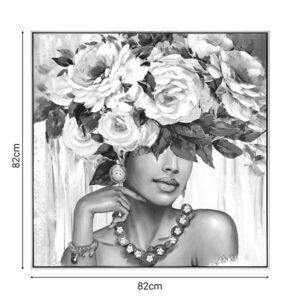 Πίνακας σε καμβά Flowergirl Inart 82×4.5×82εκ – 296-000006