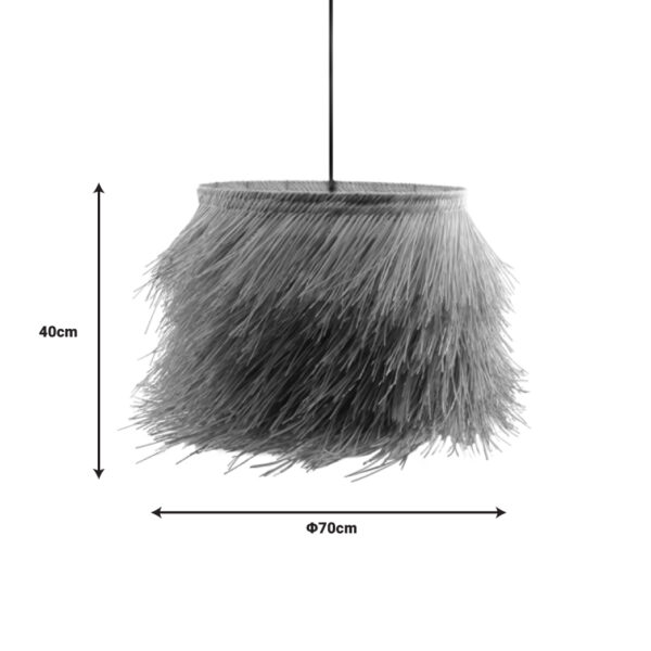 Φωτιστικό οροφής Hairy Inart Ε27 ρατάν σε φυσική απόχρωση Φ70×40εκ – 299-000008