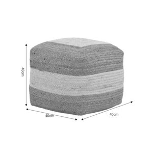 Σκαμπό-πουφ Sofian Inart μπεζ 100% γιούτα 40x40x40εκ – 302-000027