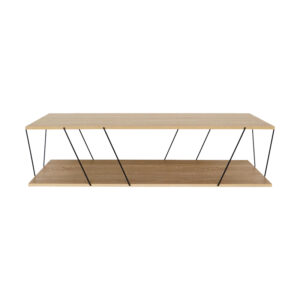 Tραπέζι σαλονιού Tars pakoworld οακ-μαύρο 120x48x30εκ – 304-000001