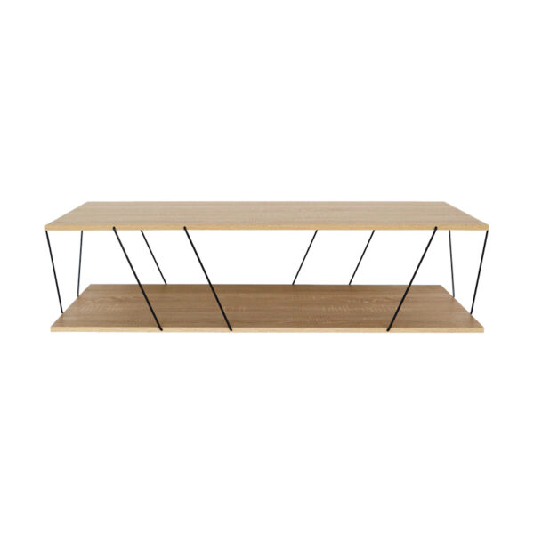 Tραπέζι σαλονιού Tars pakoworld οακ-μαύρο 120x48x30εκ – 304-000001