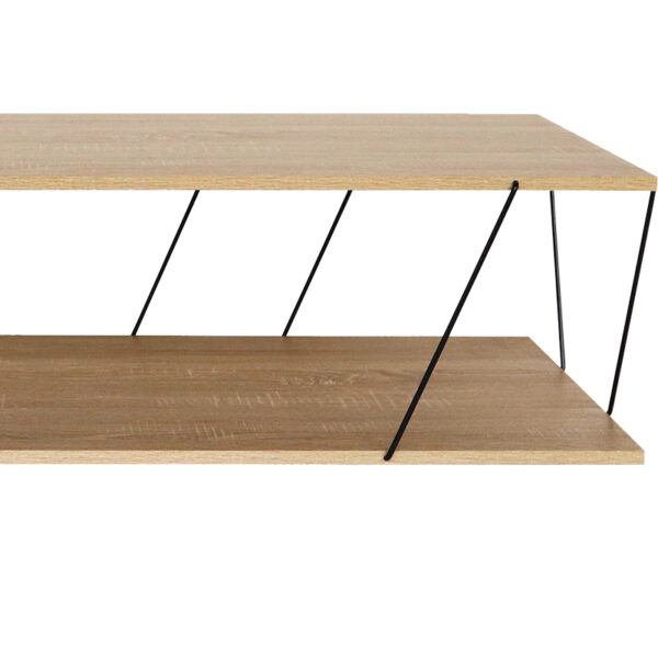 Tραπέζι σαλονιού Tars pakoworld οακ-μαύρο 120x48x30εκ – 304-000001