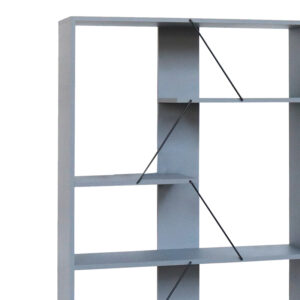 Βιβλιοθήκη Tars pakoworld γκρι-μαύρο 84×25.5×154.5εκ – 304-000010