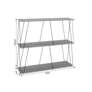 Βοηθητικό τραπέζι-ραφιέρα Tars pakoworld oak-μαύρο 80x30x69.2εκ – 304-000011
