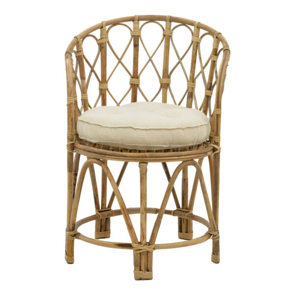 Πολυθρόνα Rostan Inart φυσικό rattan με μαξιλάρι 60x46x80εκ – 309-000001