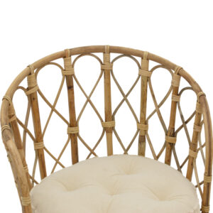 Πολυθρόνα Rostan Inart φυσικό rattan με μαξιλάρι 60x46x80εκ – 309-000001
