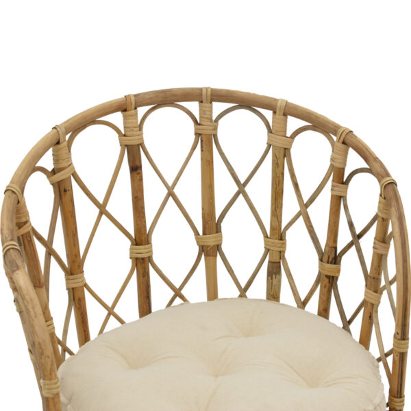 Πολυθρόνα Rostan Inart φυσικό rattan με μαξιλάρι 60x46x80εκ – 309-000001