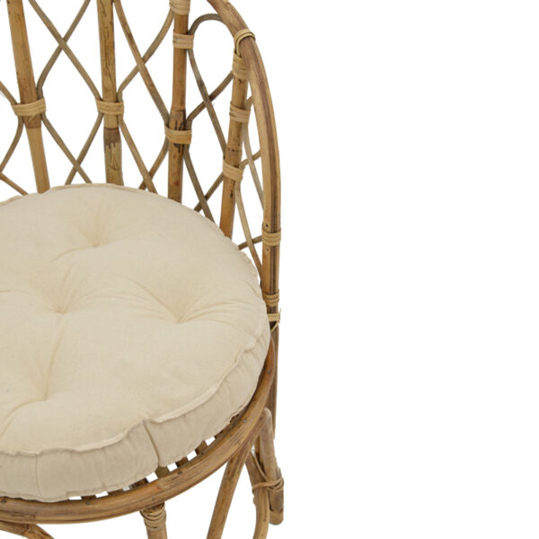 Πολυθρόνα Rostan Inart φυσικό rattan με μαξιλάρι 60x46x80εκ – 309-000001